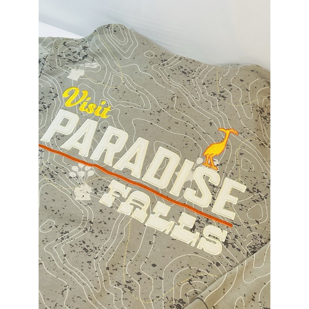Disney Parks Hoodie Mens XXL Pixar Up Visit Paradise Falls Full Zip Gray Kevin